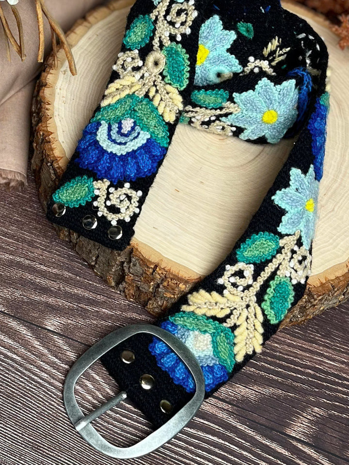 Moonlit Garden Embroidered Belt