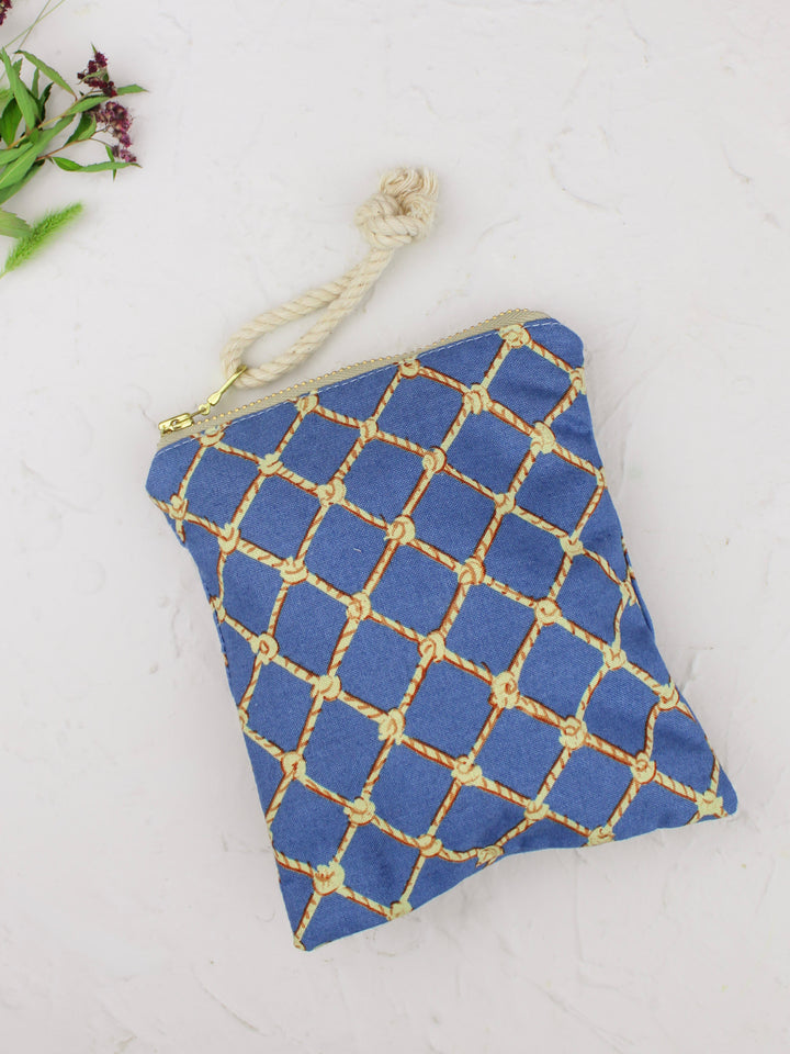 Nautical Ropes Square Zip Pouch