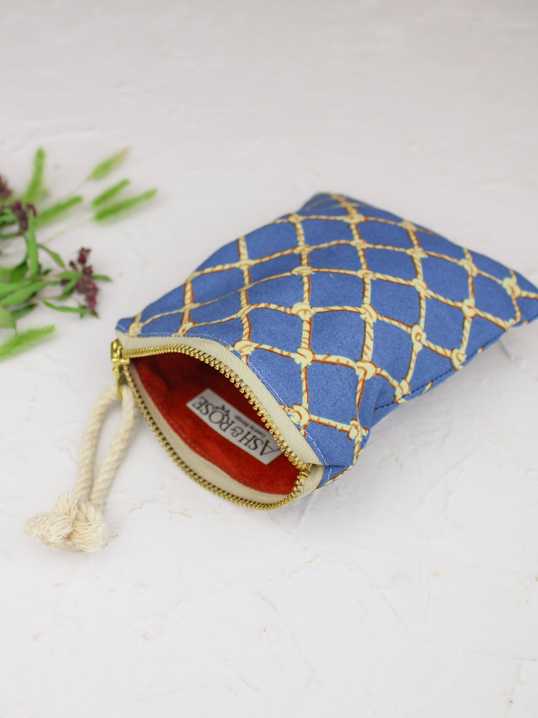 Nautical Ropes Square Zip Pouch