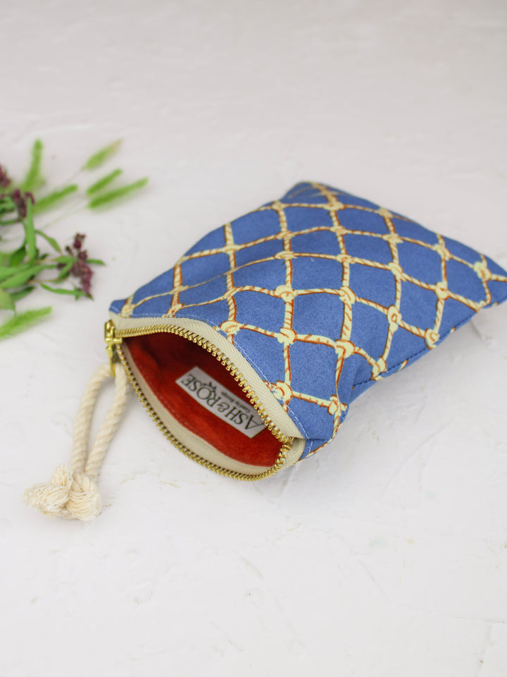 Nautical Ropes Square Zip Pouch