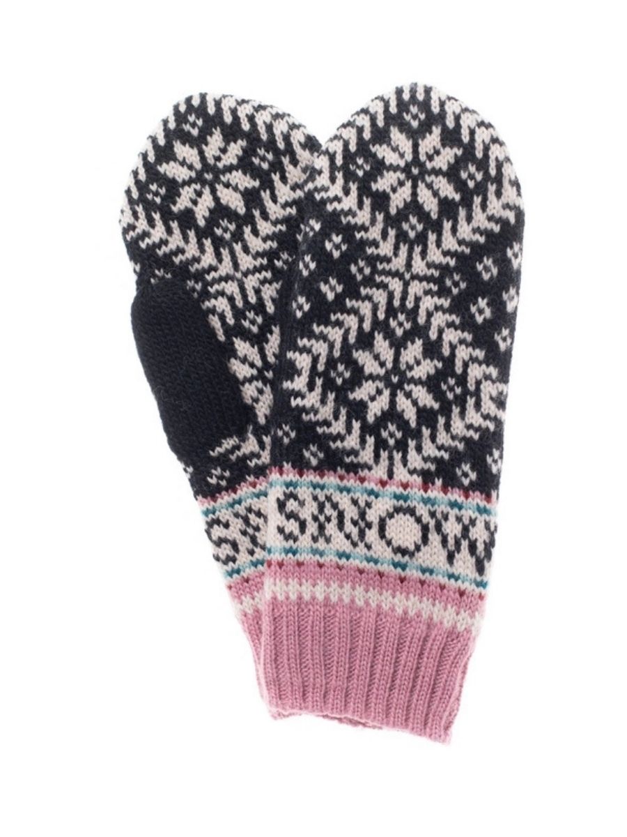 Novelty Nordic French Knot Wool Mittens