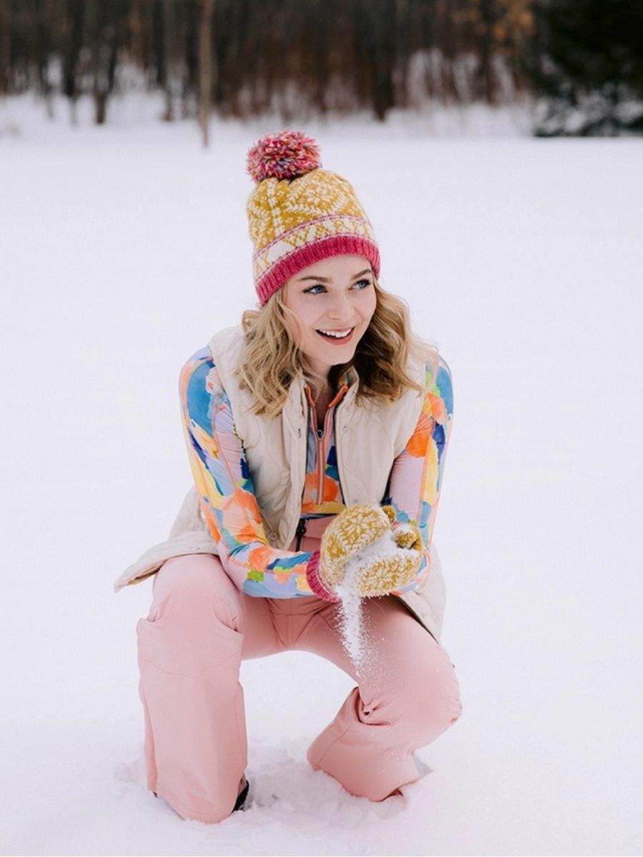 Novelty Nordic French Knot  Wool Hat