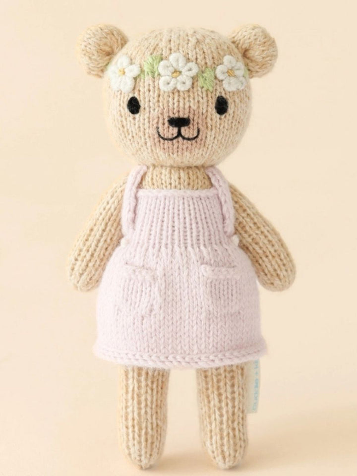 Cuddle + Kind Tiny Olivia the Honey Bear – Hand Knit Organic Cotton Stuffed Animal