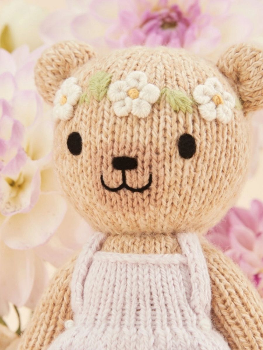 Cuddle + Kind Tiny Olivia the Honey Bear – Hand Knit Organic Cotton Stuffed Animal