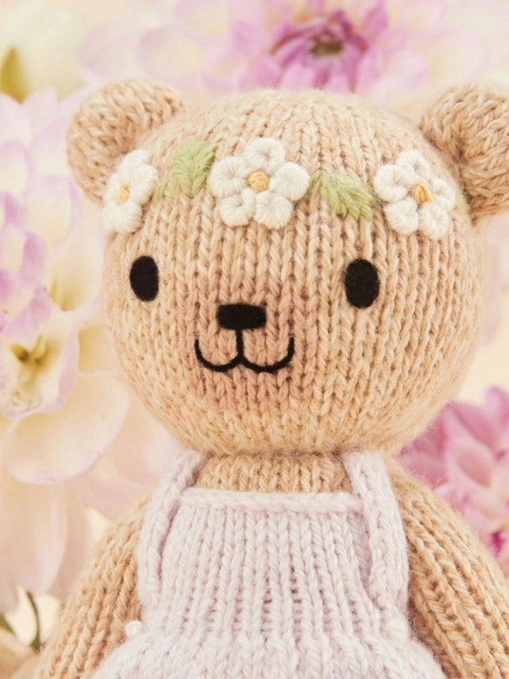 Cuddle + Kind Tiny Olivia the Honey Bear – Hand Knit Organic Cotton Stuffed Animal