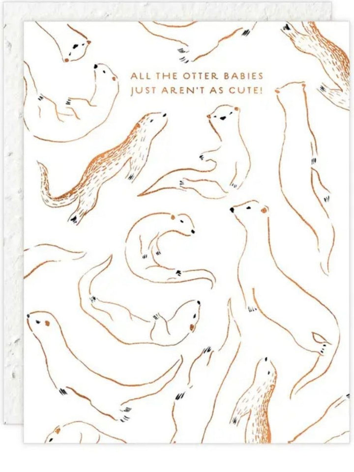 Otters - Seeded Baby Card