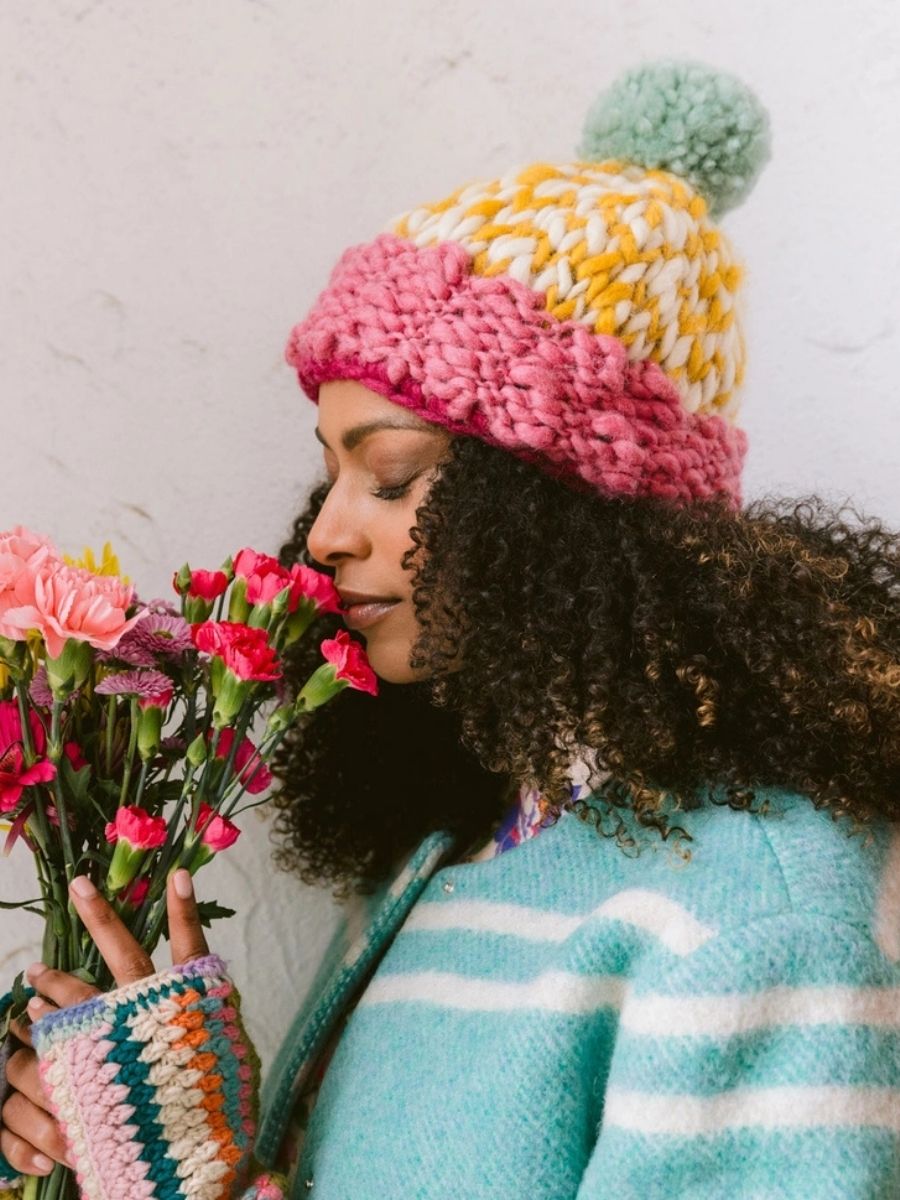 Phoebe French Knot Big Yarn Wool Hat