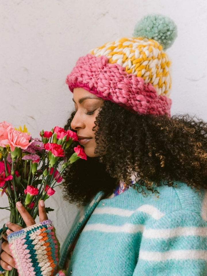 Phoebe French Knot Big Yarn Wool Hat