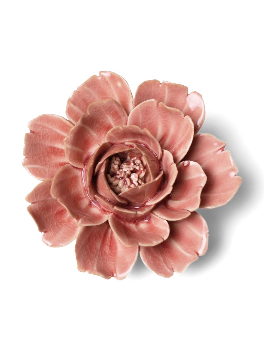 Ceramic Champagne Pink Rose Flower