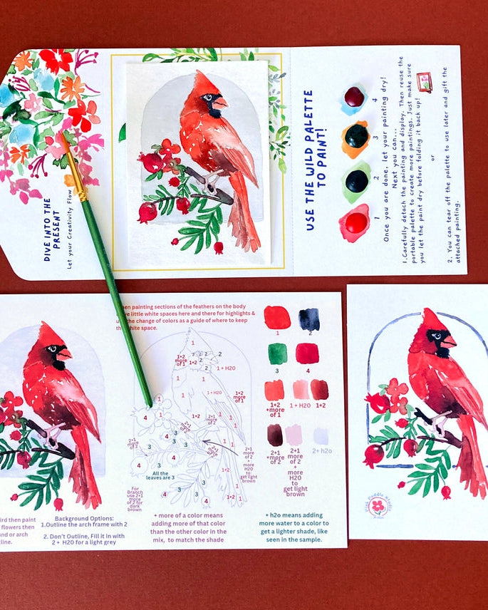 Winter Cardinal Watercolor Painting Kit