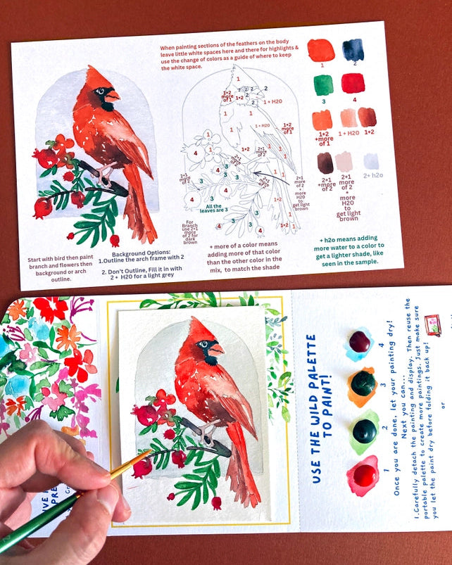 Winter Cardinal Watercolor Painting Kit
