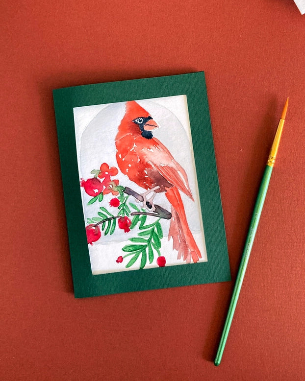 Winter Cardinal Watercolor Painting Kit
