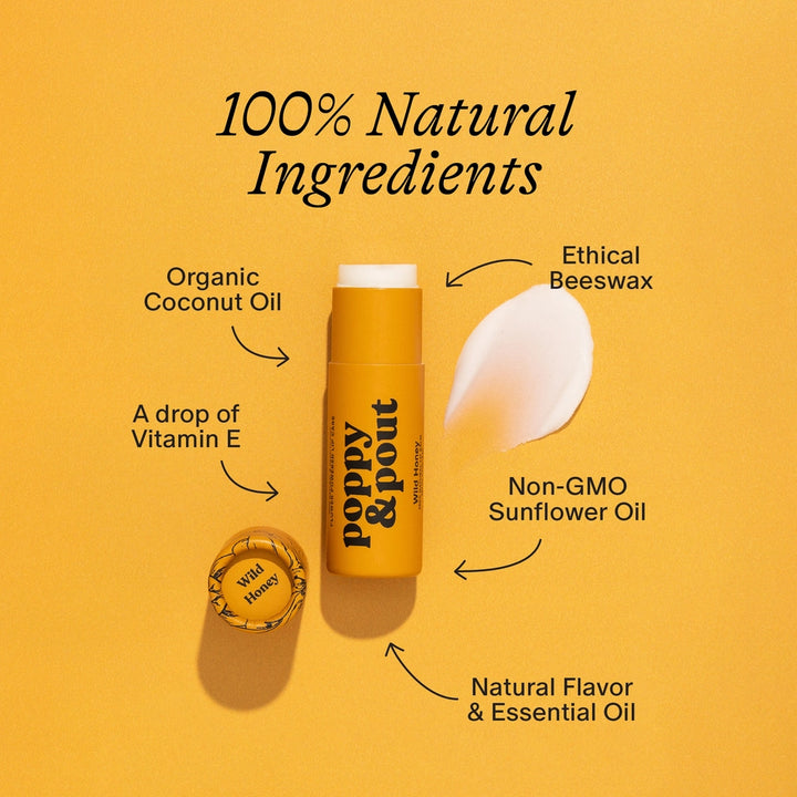 Poppy & Pout Natural Lip Balm – Handmade in the USA