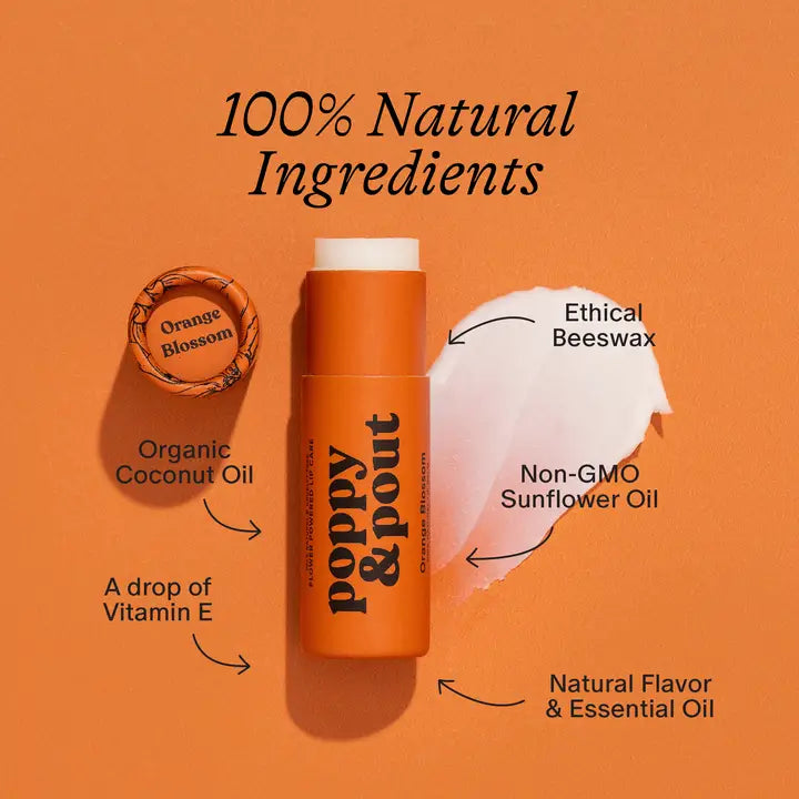 Poppy & Pout Natural Lip Balm – Handmade in the USA