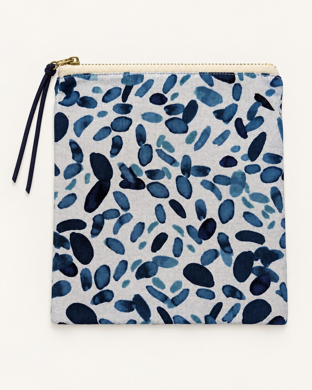 Blue Dabs Square Zip Pouch