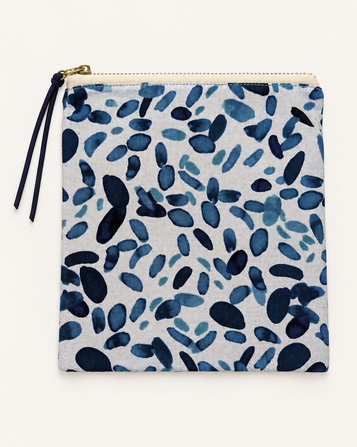 Blue Dabs Square Zip Pouch