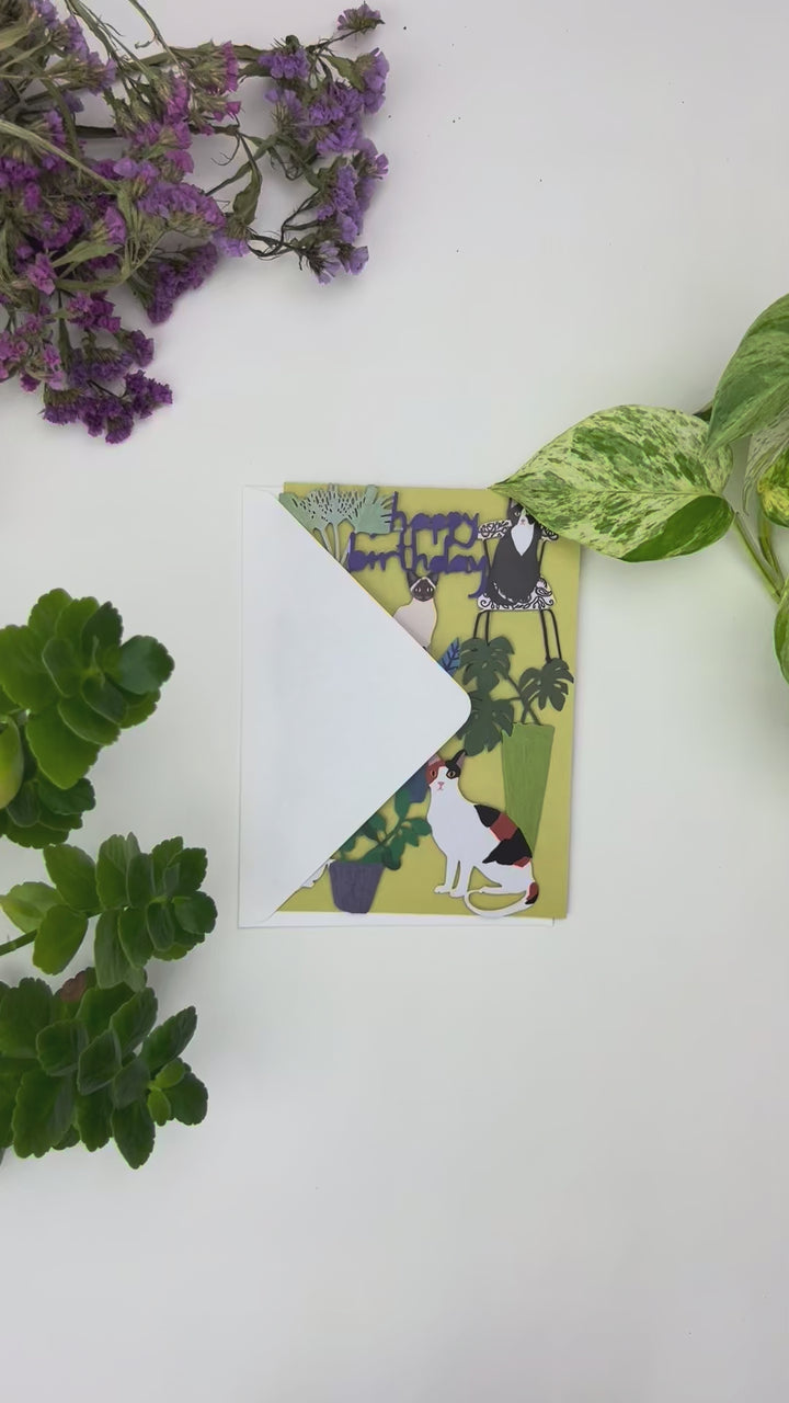 Cat Palais Laser-cut Birthday Card