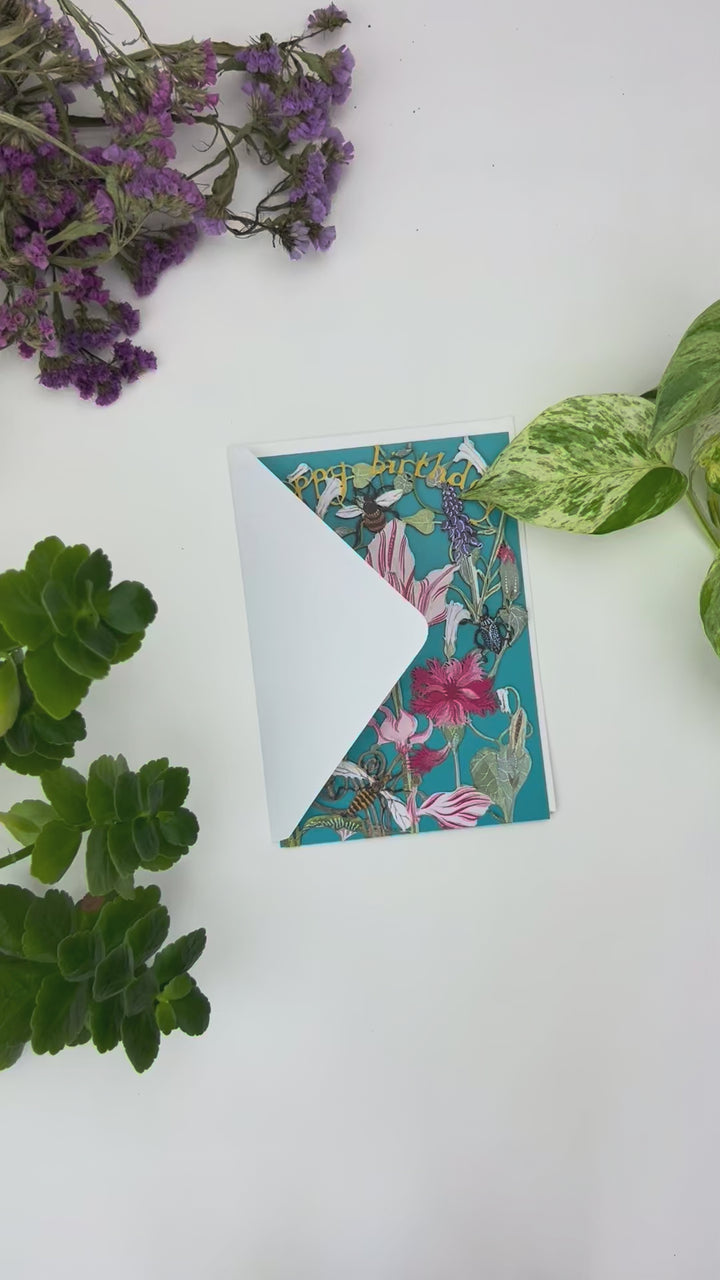 Flowers in Nature Lasercut Birthday Card