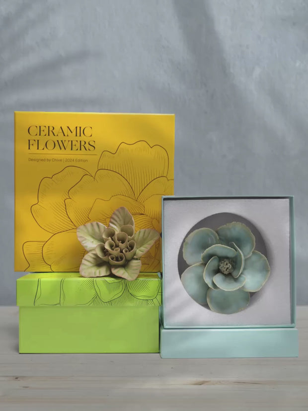 Chive Ceramic Flower Wall Art Pink Dahlia Rose handmade wall table