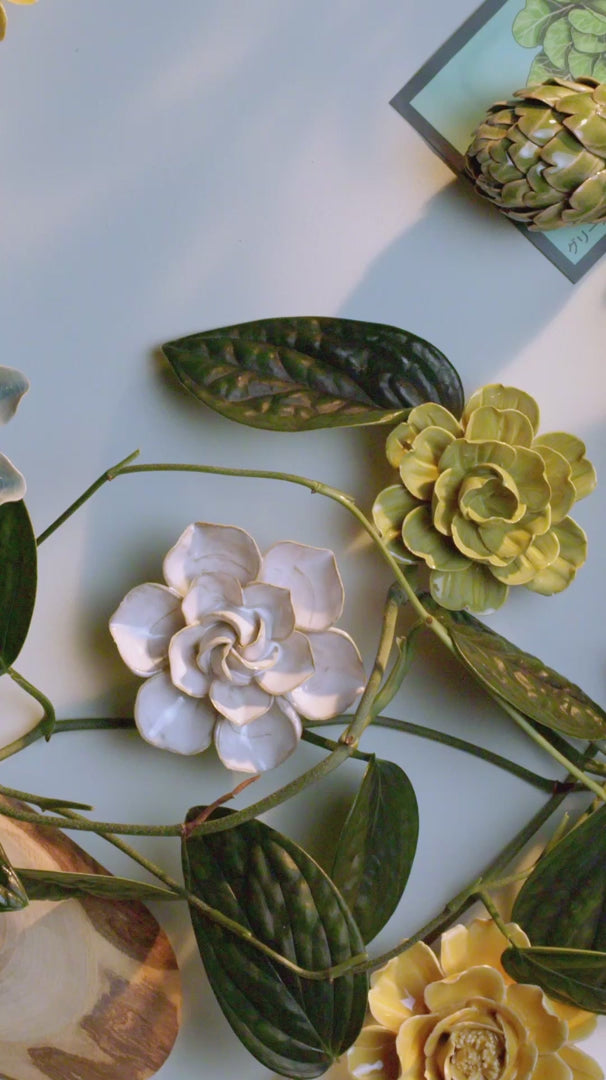 Ceramic Flower Robin's Egg Blue Aurora Water Lily