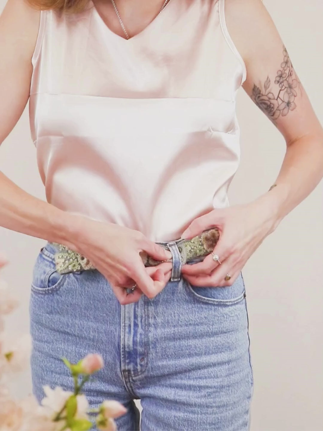 Luisa Emboidered Skinny Belt