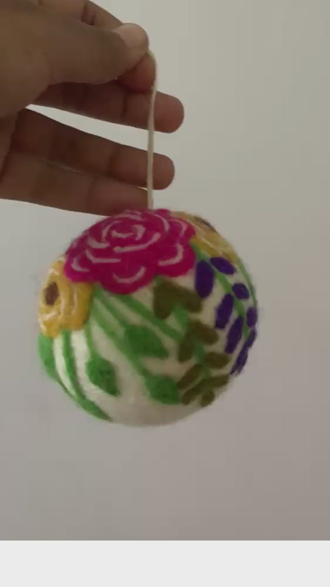 Hand Felted Wool Ball Ornament  - Bouquet