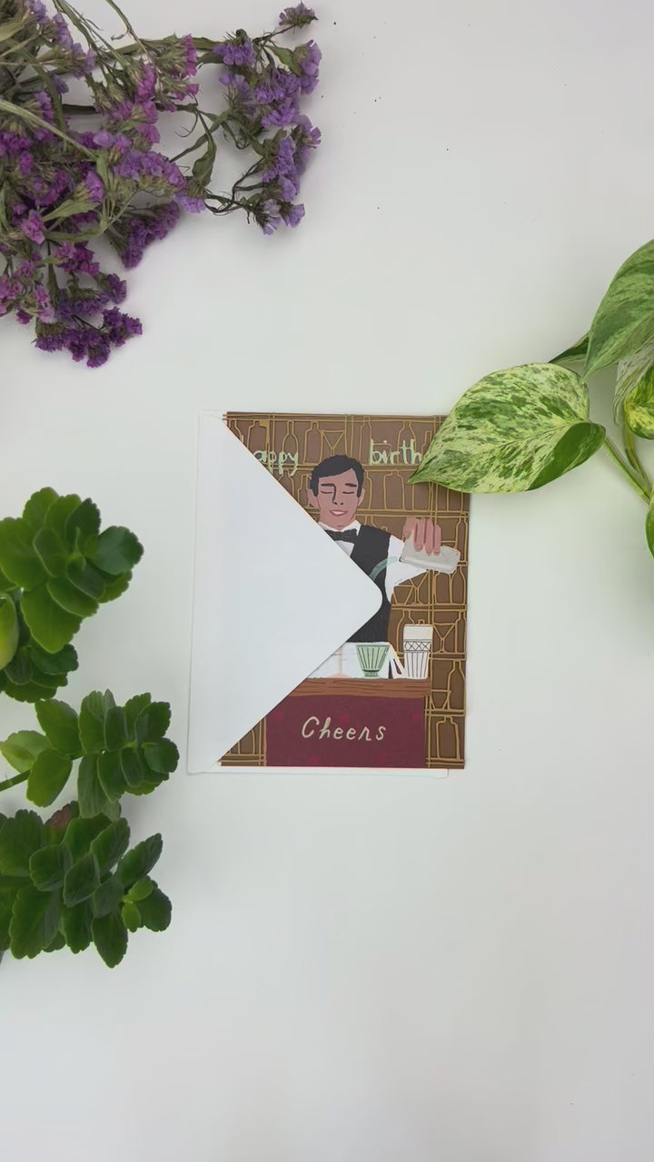Mixologist Laser-Cut Birthday Card