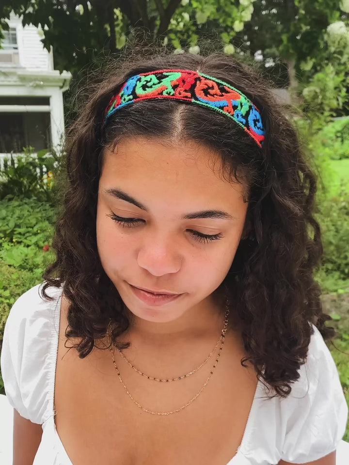 Embroidered Dragon Headband