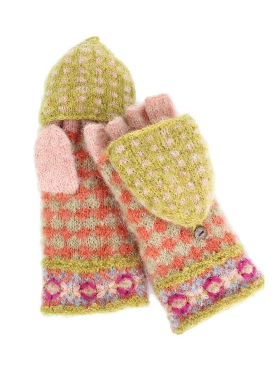 Rita Convertible Wool Mittens French Knot