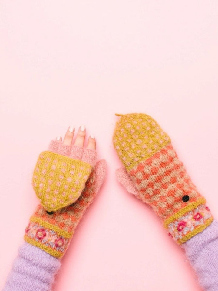 Rita Convertible Wool Mittens French Knot