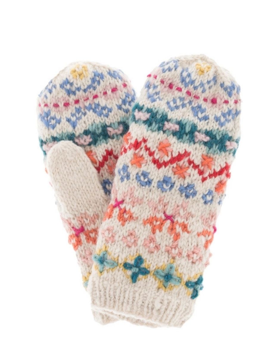 River Wool Mittens French Knot