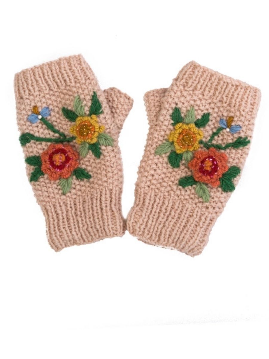 Rhododendron Merino Handknit Wool Handwarmers