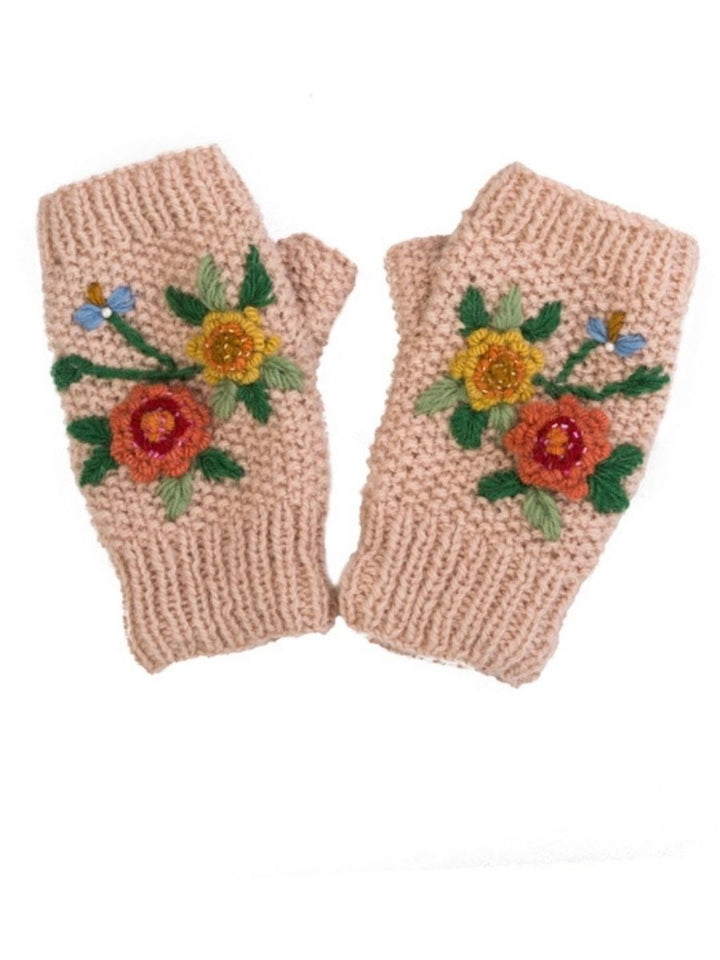 Rhododendron Merino Handknit Wool Handwarmers