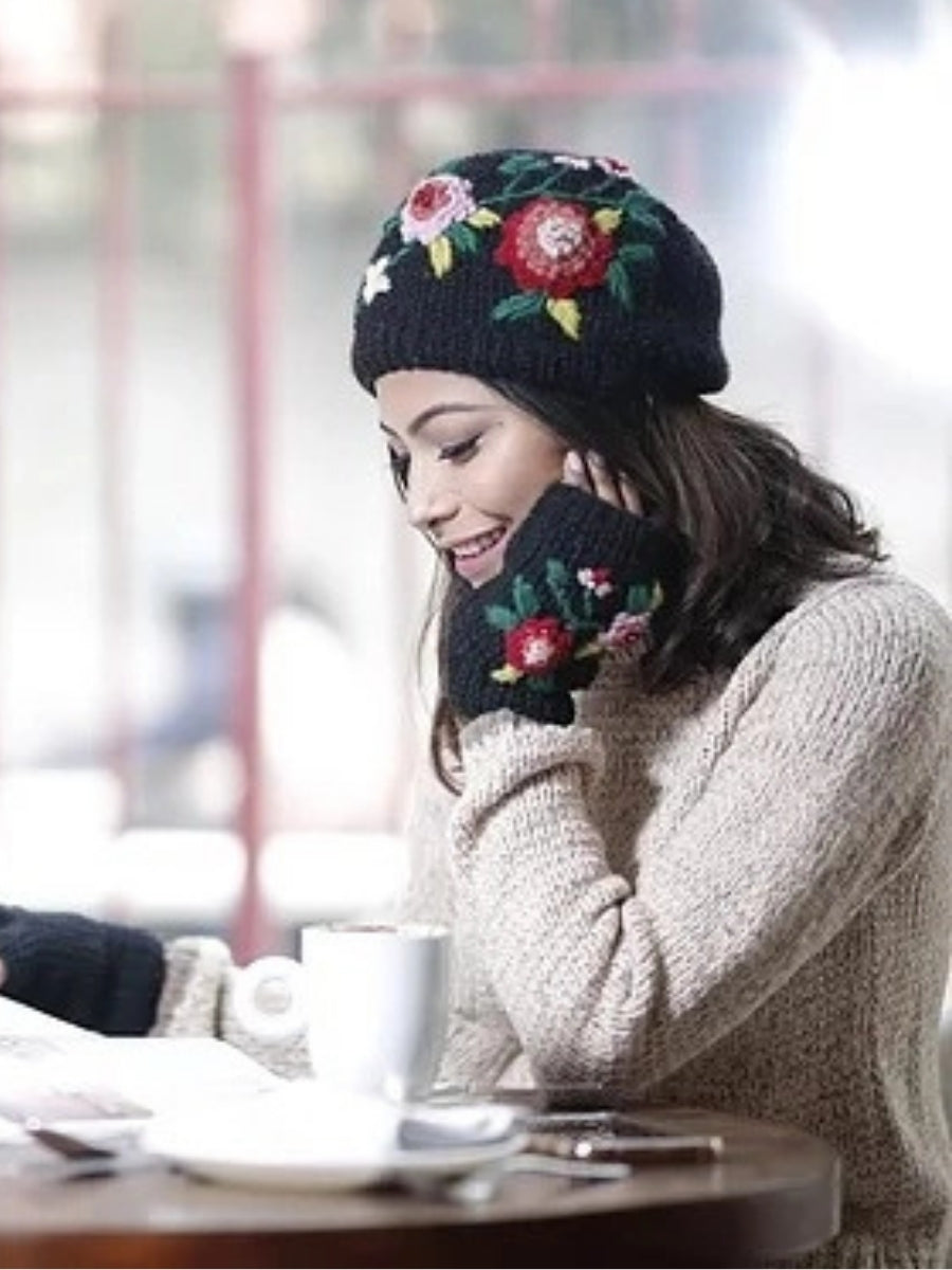 Rhododendron Handknit Merino Wool Hat