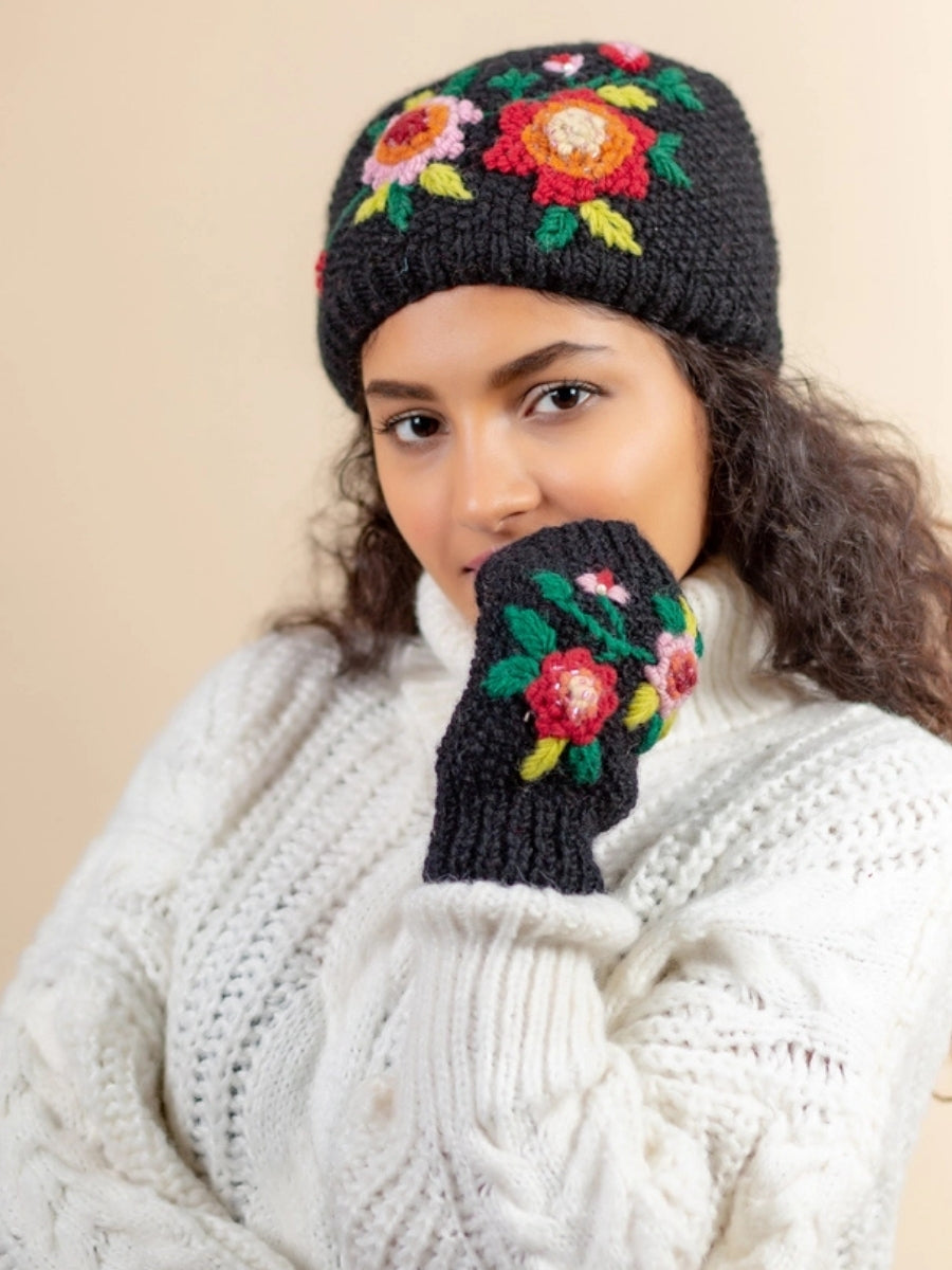 Rhododendron Merino Handknit Wool Handwarmers