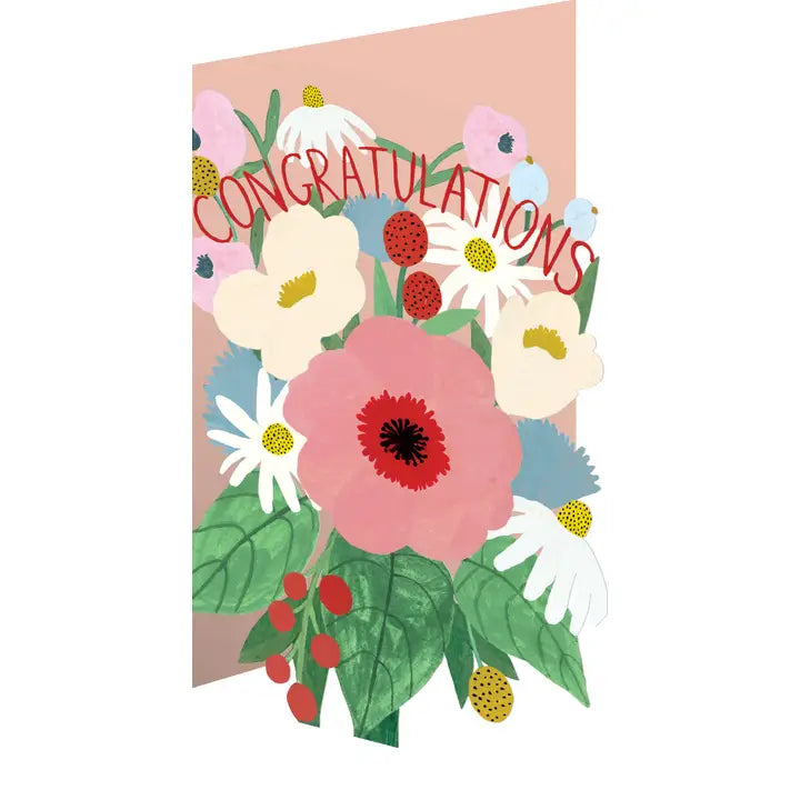 Big Pink Congratulations Laser-Cut Card