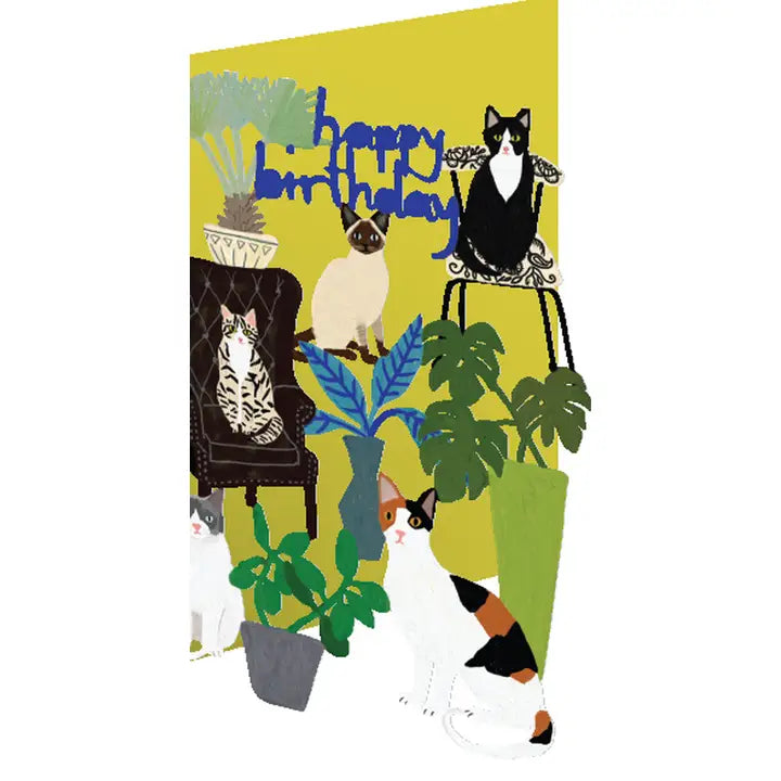 Cat Palais Laser-cut Birthday Card