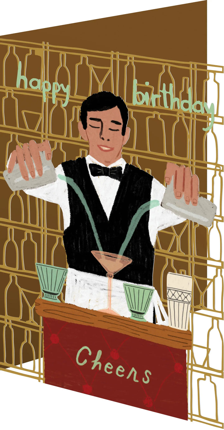 Mixologist Laser-Cut Birthday Card