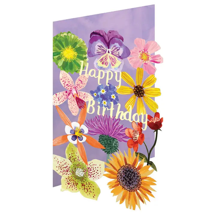 Supernova Floral Laser-cut Birthday Card