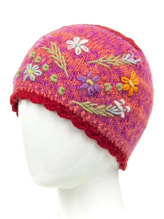 Sadie Wool Knit Embroidered Hat