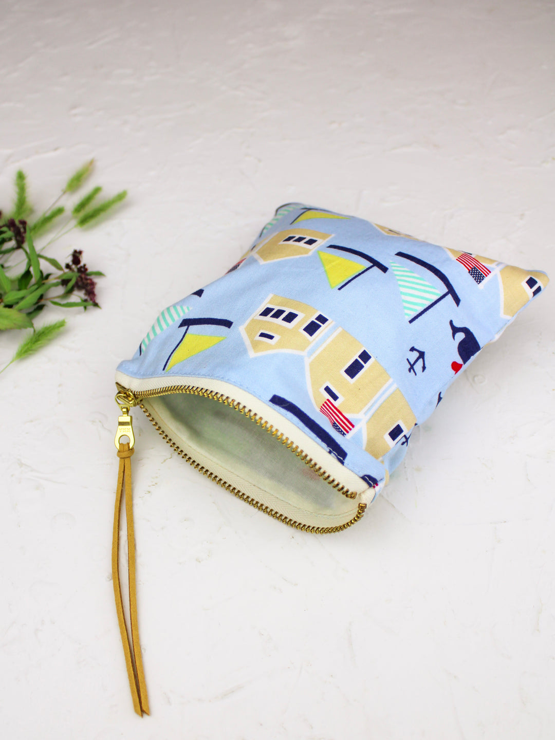 Summer Shore Square Zip Pouch