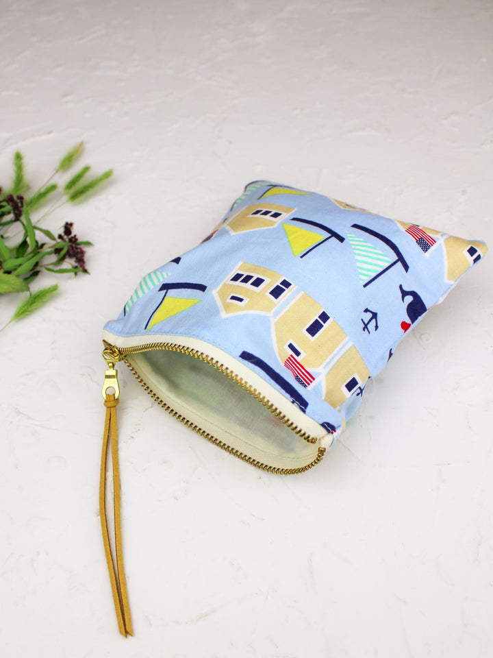 Summer Shore Square Zip Pouch
