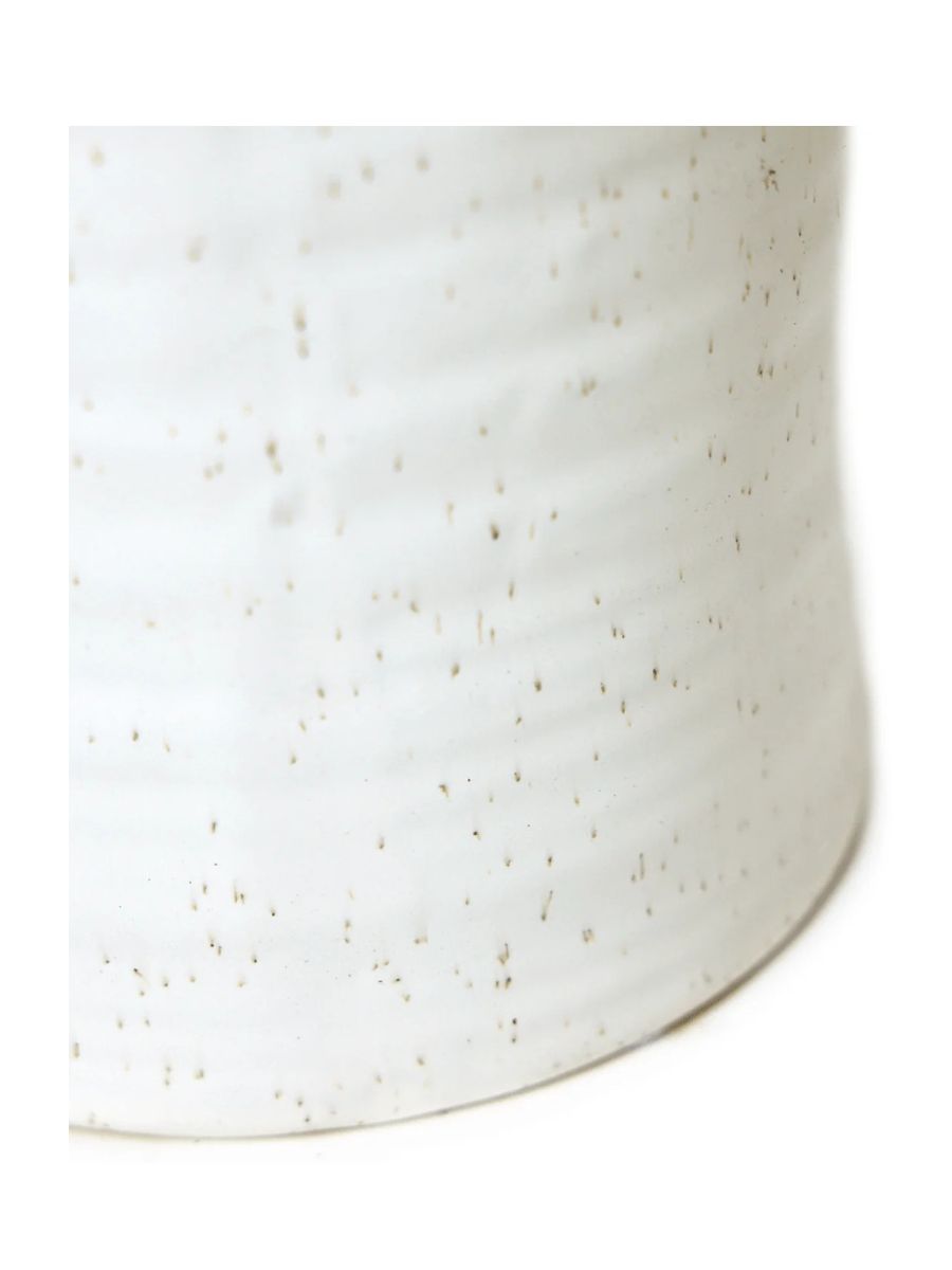 Japanese Minimalist White Speckles Flower Pot For Indoor Plants