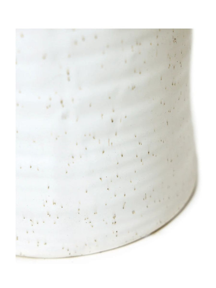 Japanese Minimalist White Speckles Flower Pot For Indoor Plants