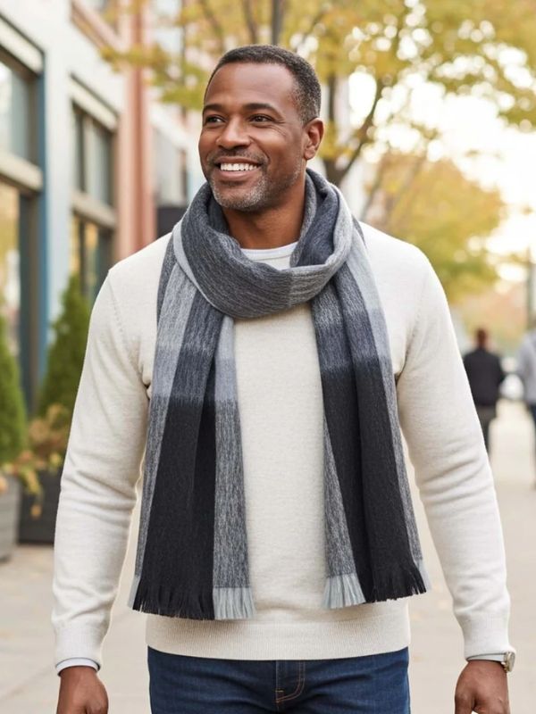 Brushed Alpaca Plaid Scarf