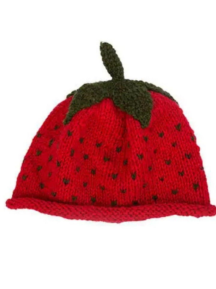 Kids’ Handknit Lambswool Strawberry Hat