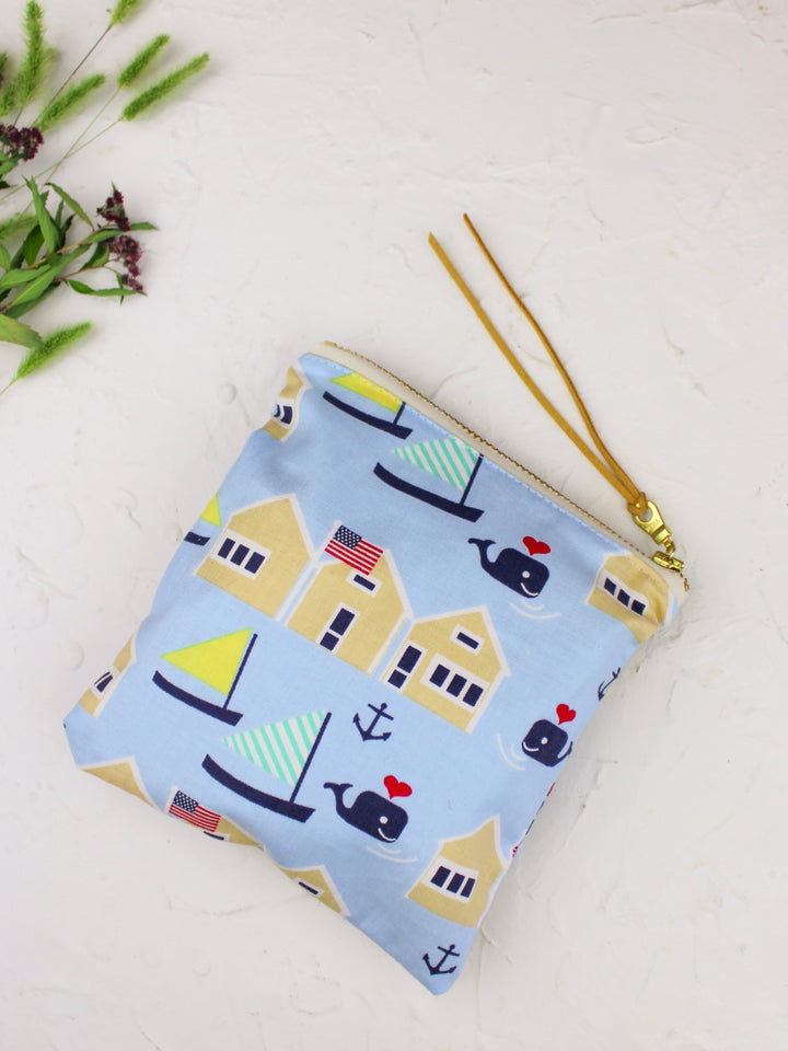 Summer Shore Square Zip Pouch