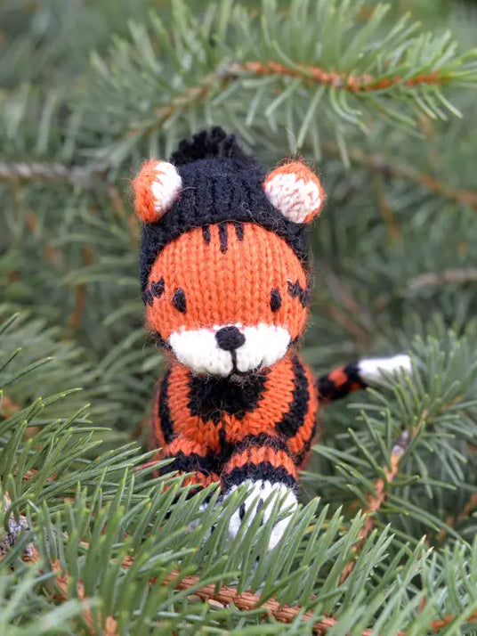 Softie Handknit Tiger Ornament