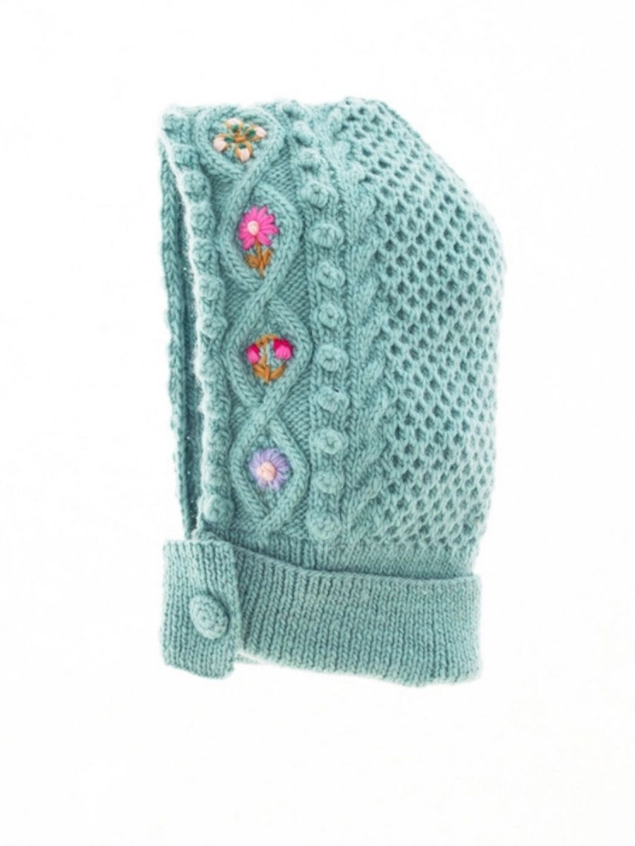 Tilly French Knot Embroidered Wool Hood