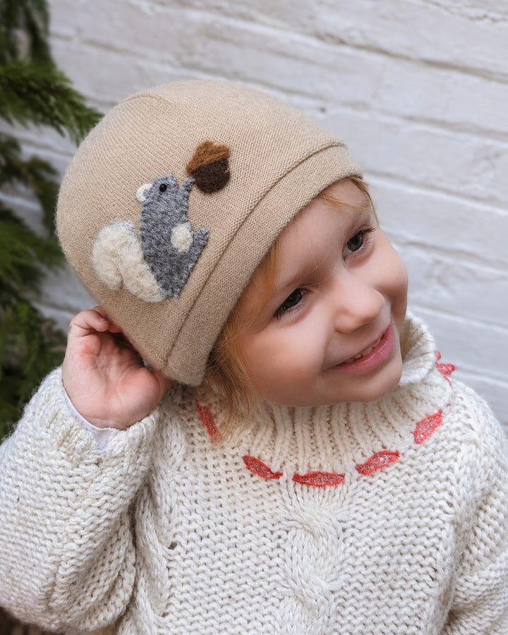 Squirrel Cashmere Hat - Toddler
